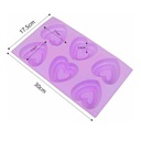 MOLDE 6 CORAZONES DE SILICONA 30x17,5x3,5cm