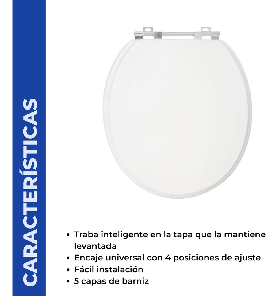 TAPA INODORO MADERA LAQUEADA OVAL