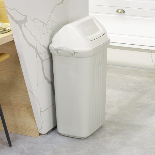 BASURERO 60lts TAPA VAIVEN BEIGE