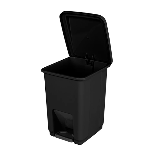 BASURERO 7lts TAPA Y PEDAL NEGRO