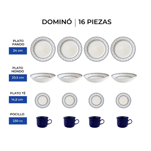 JUEGO DE VAJILLA DOMINÓ