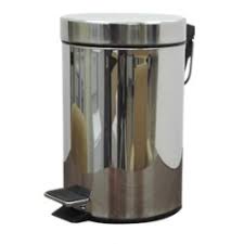 BASURERO C/PEDAL METAL 3L ACERO INOX