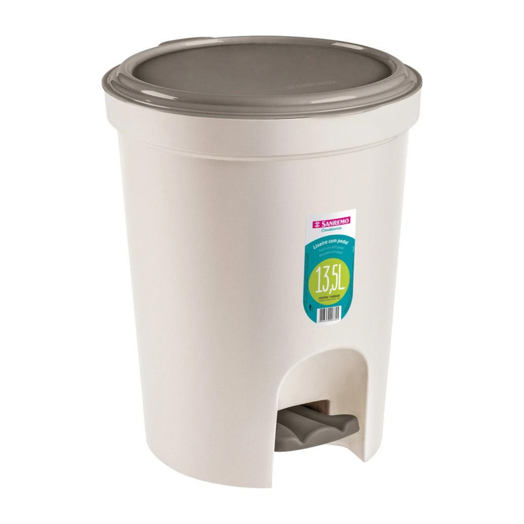 BASURERO CON PEDAL DE 13,5lts - BEIGE