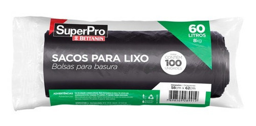 BOLSA P/BASURA 60L (100un)60X70cm