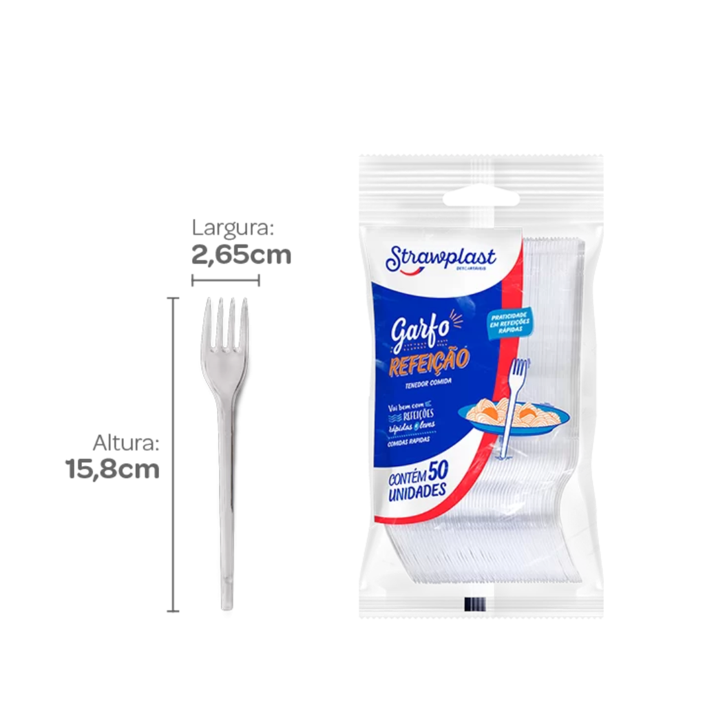 TENEDOR BLANCO 15,7 CM PS PAQ. X 50 UNID