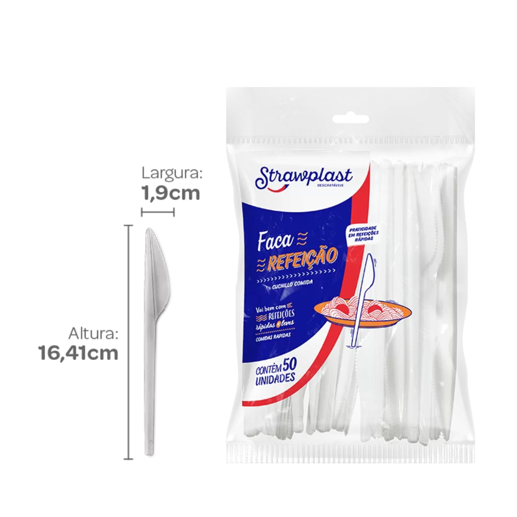 CUCHILLO BLANCO 16,40 CM PS PAQ. X 50 UNID