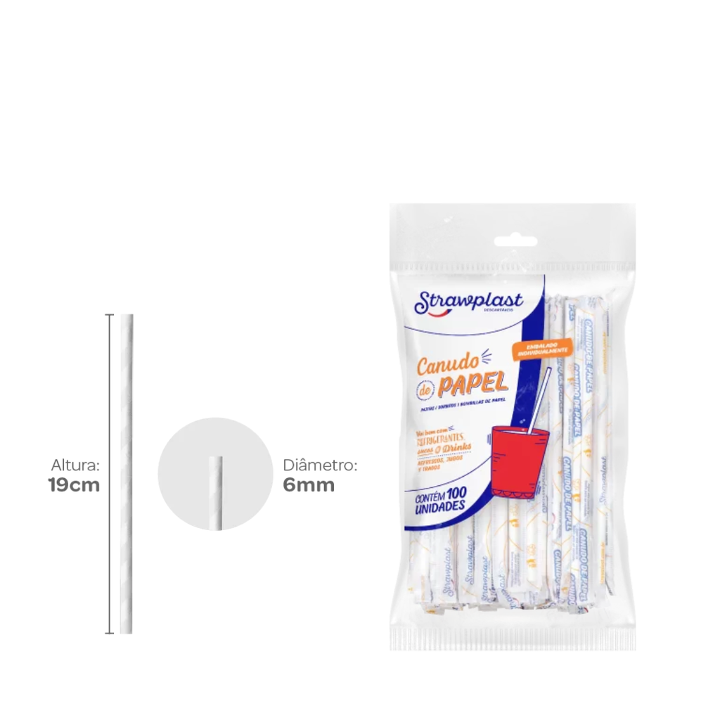 *SORBITO DE PAPEL 19 CM PAQ. X 100 UNID