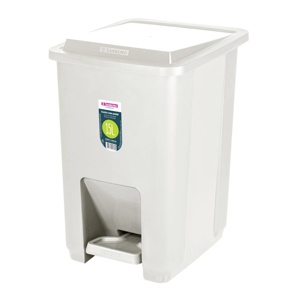 BASURERO CON PEDAL DE 15lts - BEIGE