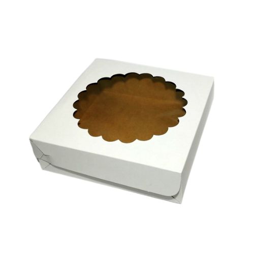 Caja de postre con visor 24x24x7 cm
