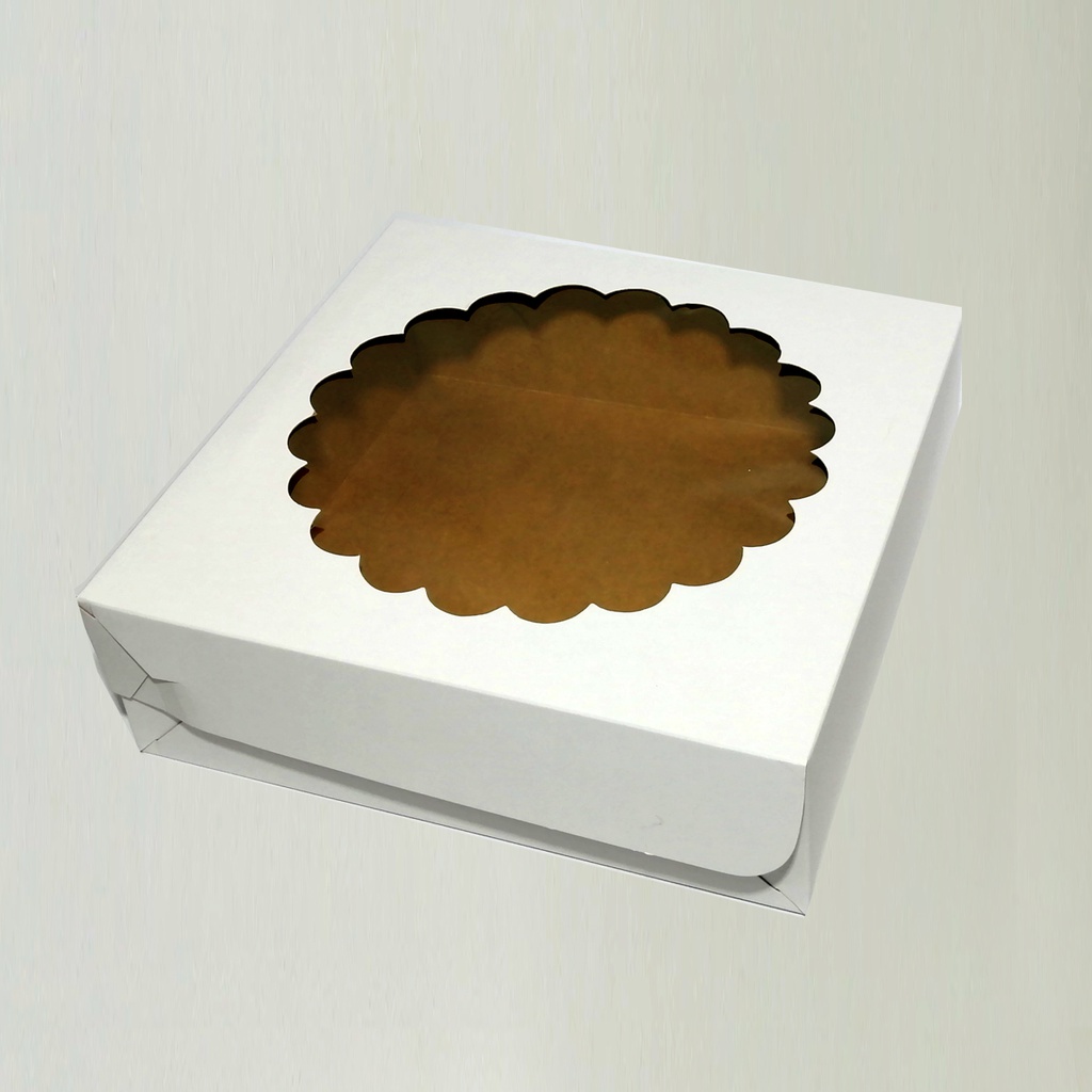 Caja de postre con visor 24x24x7 cm