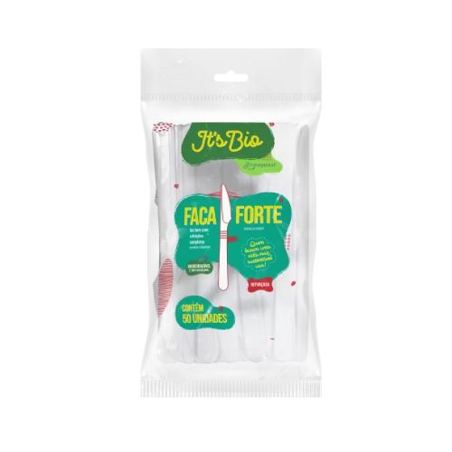 CUCHILLO FUERTE BLANCO BIO 18,6 CM PAQ. X 50 UNID