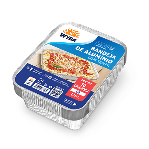 BANDEJA DE ALUMINIO C/TAPA 1.150ml X 10