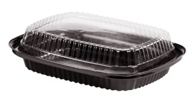 Bandeja pp Negra c/tapa pet 655 ml