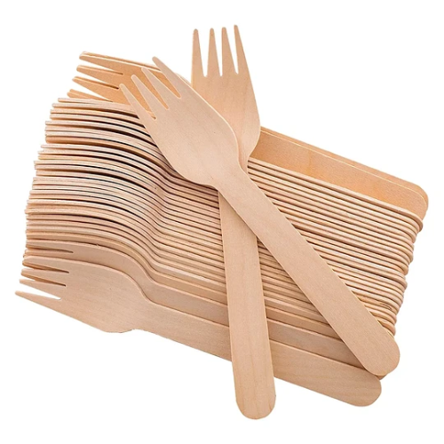 Tenedor de madera 14 cm x20 unid