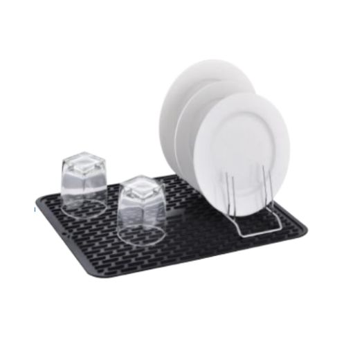 ESCURRIDOR DE SILICONA Y PORTA PLATOS METALICO