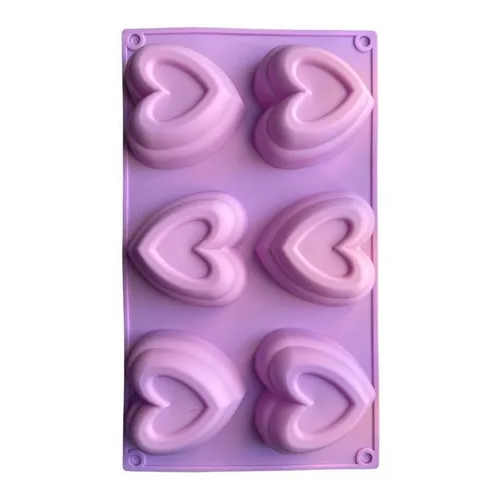 MOLDE 6 CORAZONES DE SILICONA