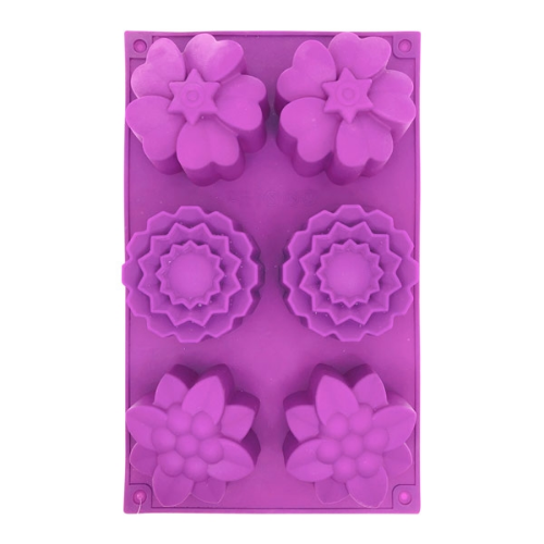 MOLDE 6 FLORES DE SILICONA 27x16,5x4cm