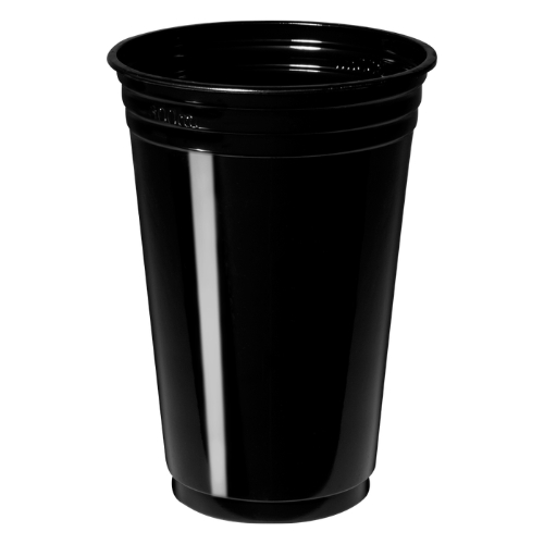 VASO DESCARTABLE DE 300ml PP NEGRO NEÓN (25 UN)