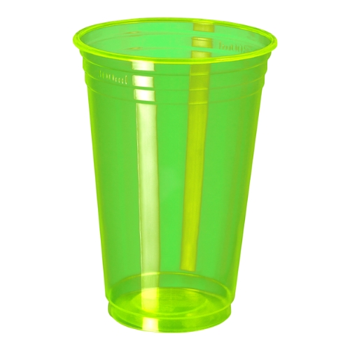 VASO DESCARTABLE DE 300ml PP LIMON NEÓN (25 UN)