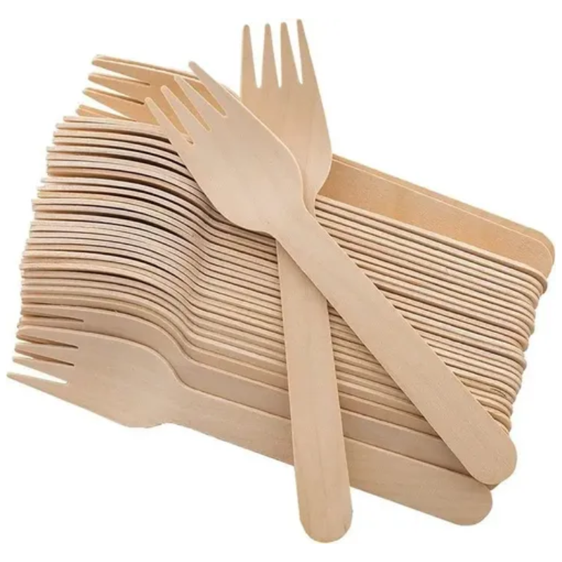 TENEDOR DE MADERA 16cm x 100un.