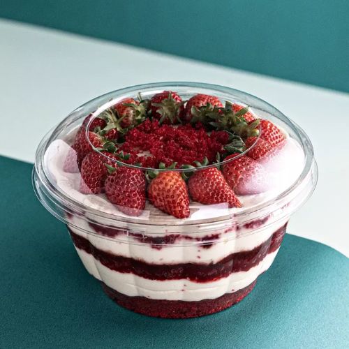 POTE POSTRE 1400ML CON TAPA PET 18,6x11,4 cm SF X10  
