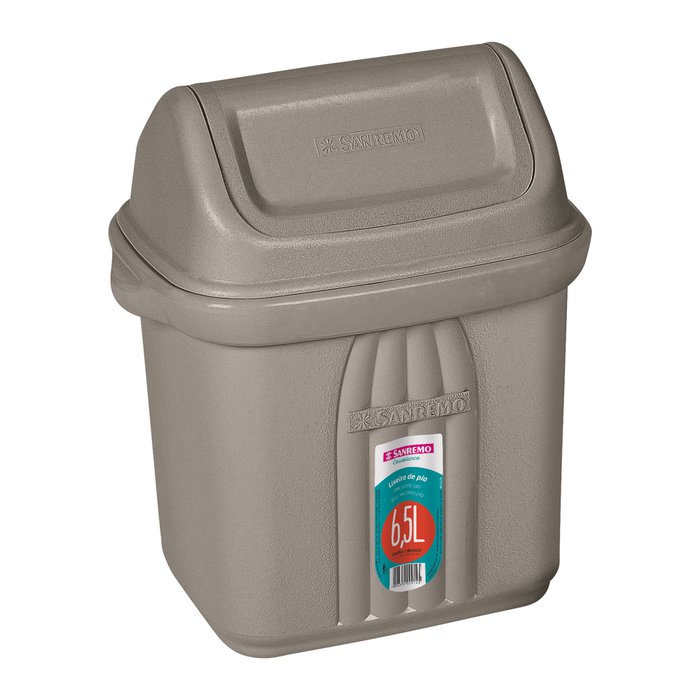 BASURERO CON TAPA VAIVEN DE 6,5lts - GRIS