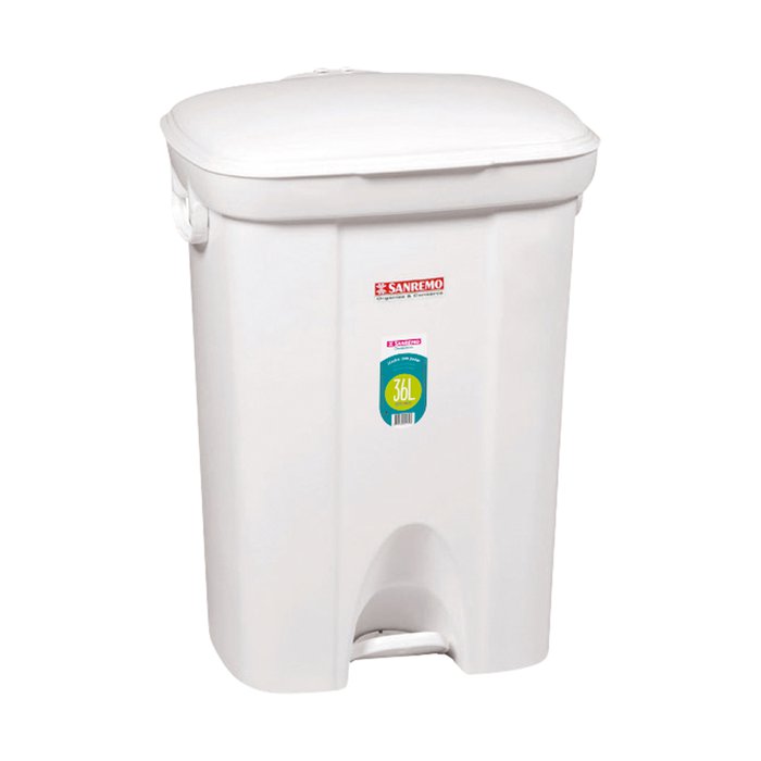 BASURERO CON PEDAL DE 72lts - BLANCO