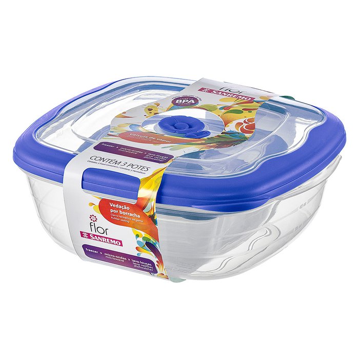 SET DE 3 TAPERS CUADRADOS - AZUL