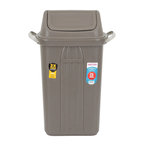 BASURERO CON TAPA VAIVEN DE 30lts - GRIS