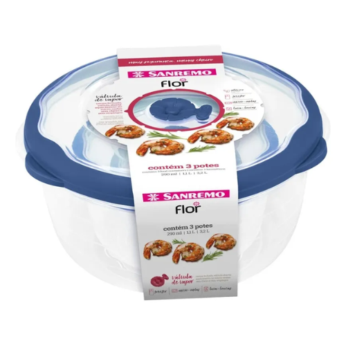 SET DE 3 TAPER REDONDOS - AZUL