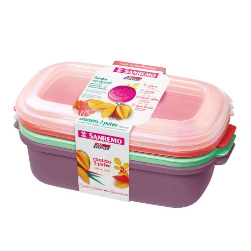 SET DE 3 TAPERS RECTANGULARES DE 1100ml