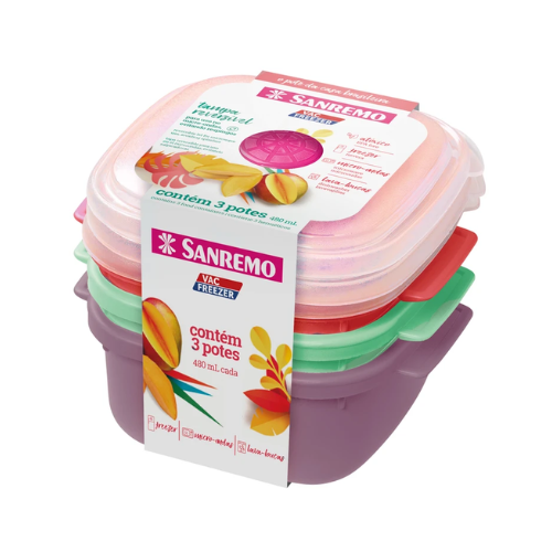 SET DE 3 TAPERS CUADRADOS DE 580ml