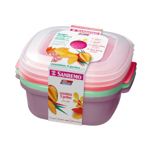 SET DE 3 TAPERS CUADRADOS DE 1300ml