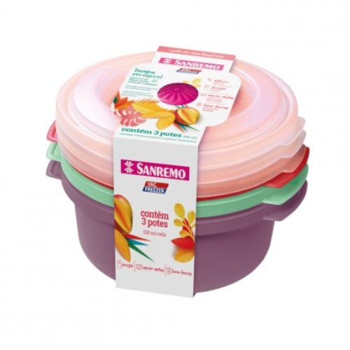 SET DE 3 TAPERS REDONDOS DE 530ML