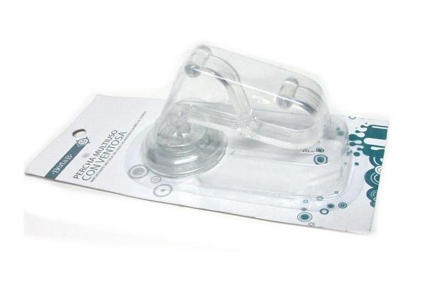 Percha triple con ventosa