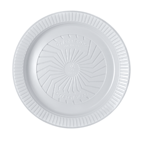 [PR-15BR] PLATO LLANO DESCARTABLE DE 15cm BLANCO PS (10 UN)