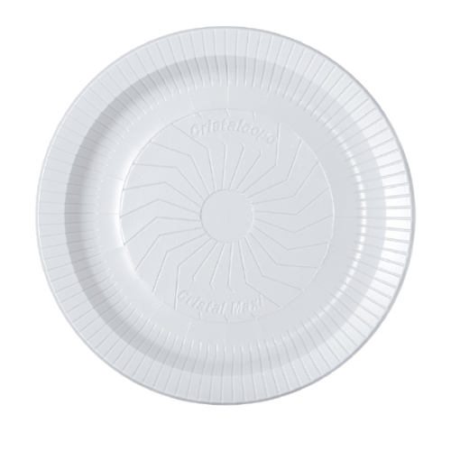 [PR-21BR] PLATO LLANO DESCARTABLE DE 21cm BLANCO PS (10 UN)