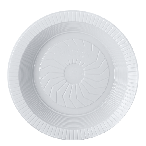 [PRF-18BR] PLATO HONDO DESCARTABLE DE 18cm BLANCO PS (10 UN