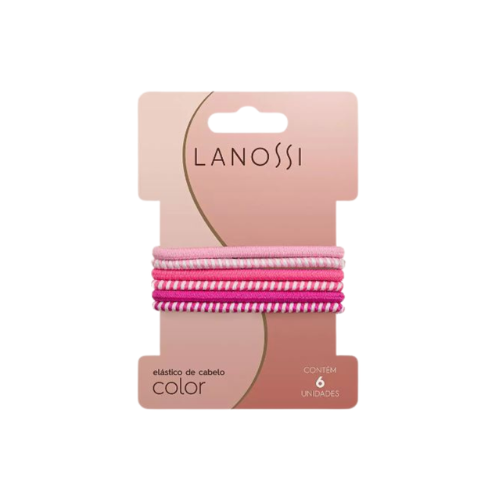 [LS2524] CONJ. ELASTICOS P/CABELLO PINK (6un)