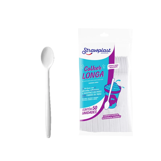 [S732] CUCHARA LARGA 18CM BLANCA (1/50)