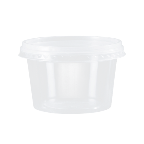 [KPB-250TR] POTE DESCARTABLE CON TAPA 250ml BIO PP (25 UN)