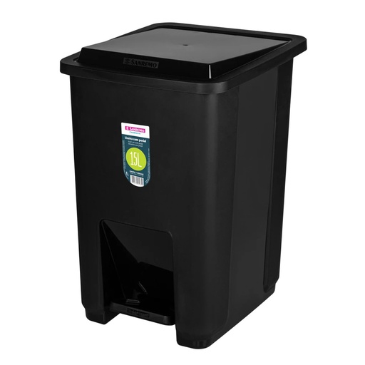 [SR2215/20] BASURERO CON PEDAL DE 15lts - NEGRO