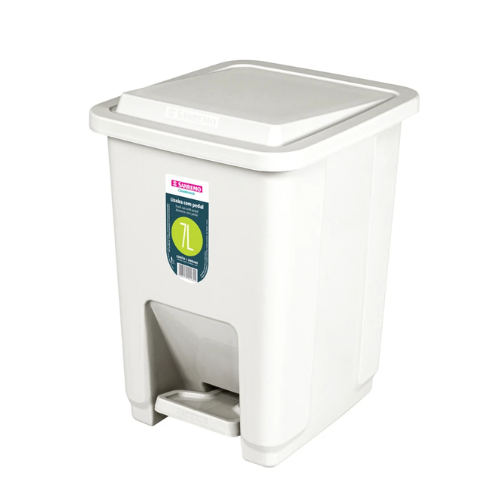 [SR2207] BASURERO CON PEDAL DE 7lts - BLANCO