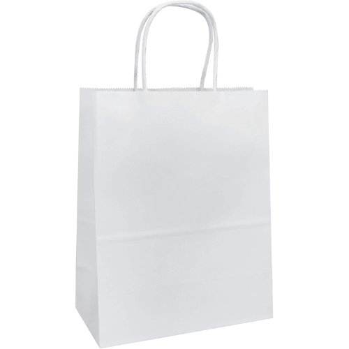 [000-10696] Bolsa de papel blanca con asa 26x35x12 cm