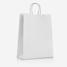 [000-10696] Bolsa de papel blanca con asa 26x35x12 cm