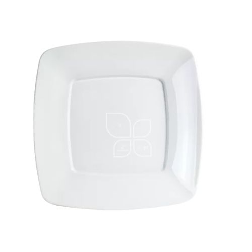 [S274] PLATO CUADRADO 21cm X 21 CM PS BLANCO PAQ X. 10 UNID