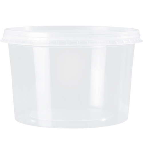 [KP-1000TR] POTE DESCARTABLE CON TAPA 1000ml TRANS. PP (25 UN)