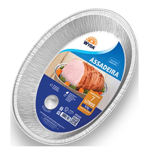 [Y70-12] ASADERA DE ALUMINIO OVAL 7.000ml X UNID.