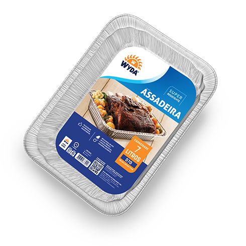 [D70-12] ASADERA DE ALUMINIO RECT. 7.000ml X UNID.