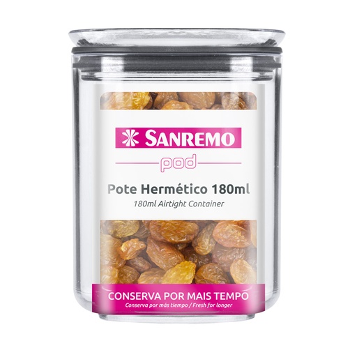 [SR4018] POTE CRISTAL CON TAPA 180ML